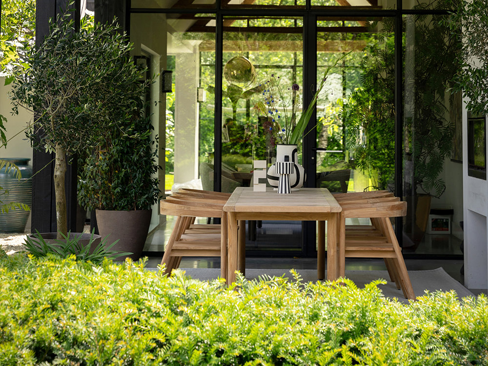 6 persoons tuinset voor onder overkapping