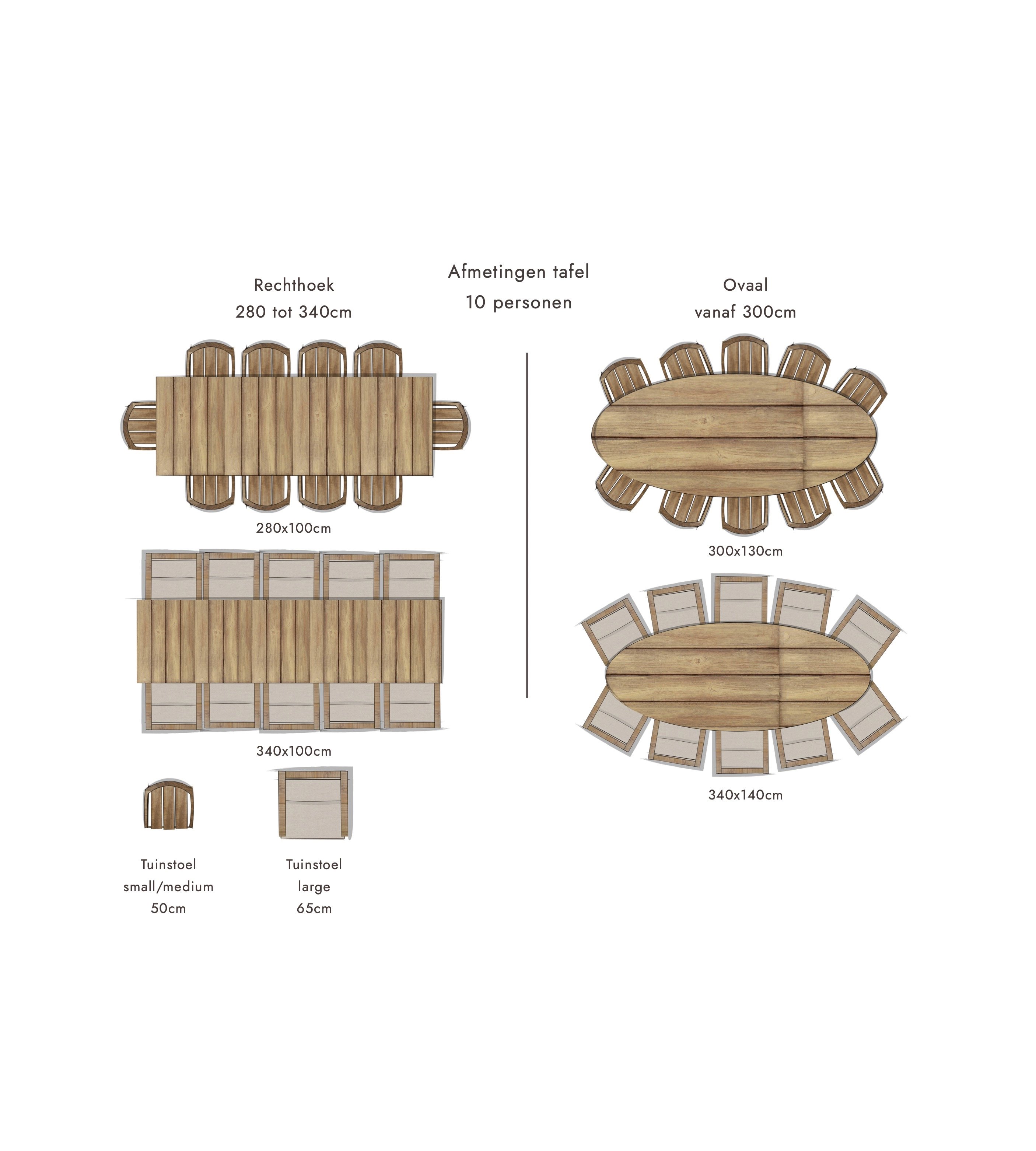 afmetingen tuintafel-10-personen