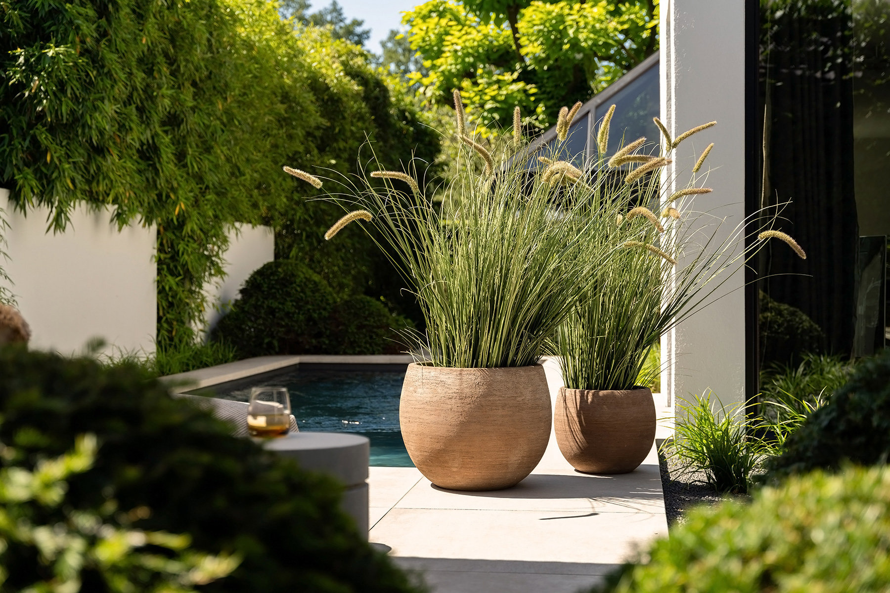 Plantenpotten buiten decoratie