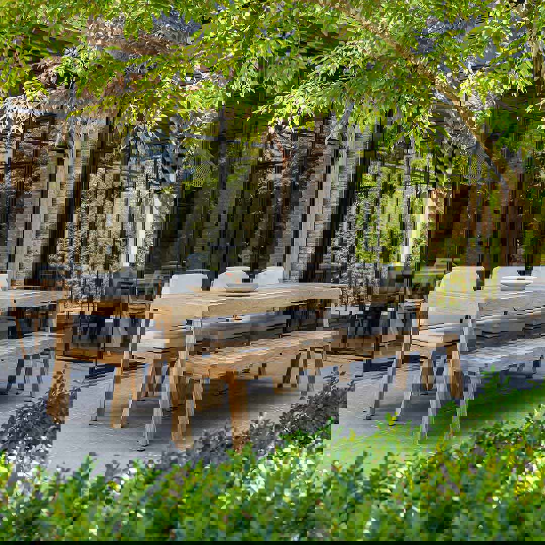 grote houten tuintafel 6 personen