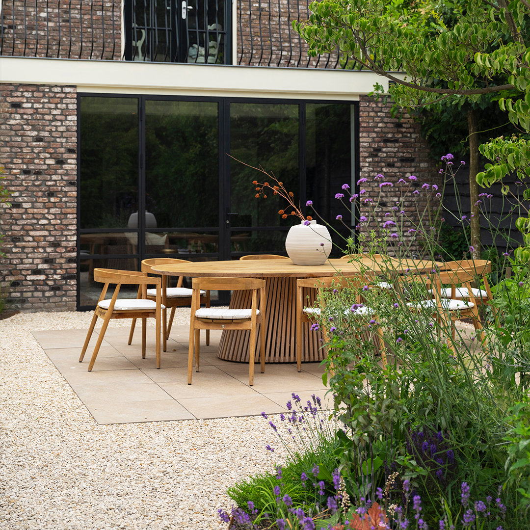 ovale tuintafel met 1 poot