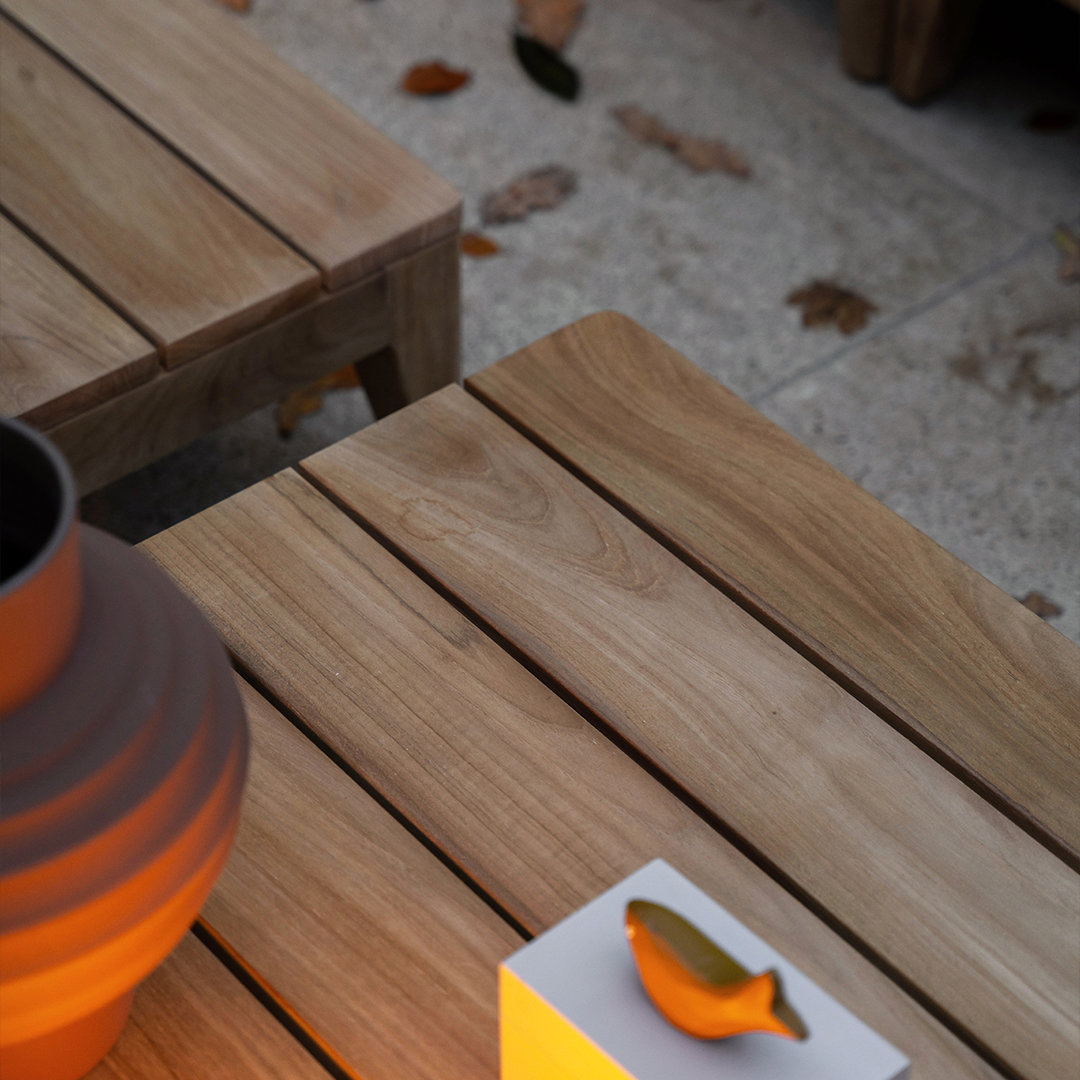 hoekbank buiten hout