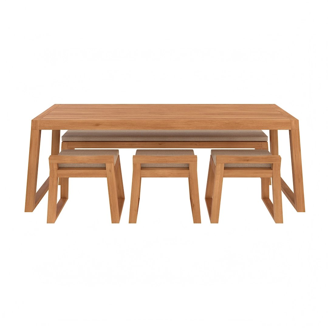 6-persoons tuintafel met bank en stoelen SIL