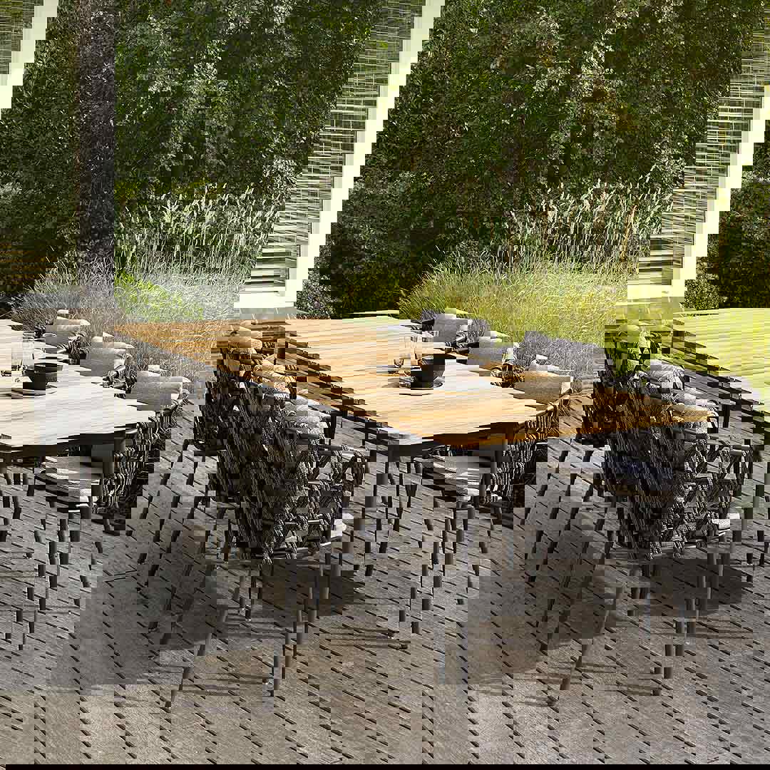 teakhouten tafelblad buiten