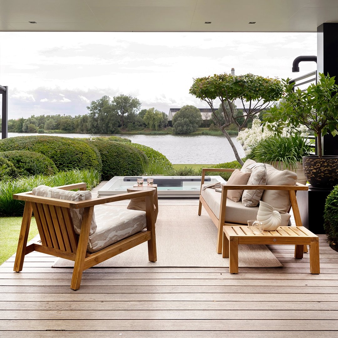 teakhouten bijzettafel tuin