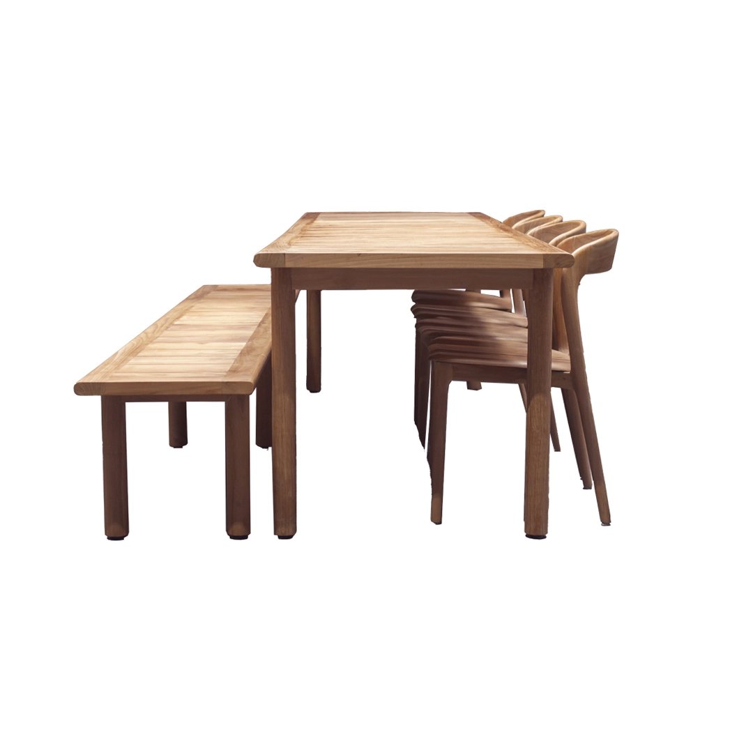 Houten eetset tuin 8 personen ABE