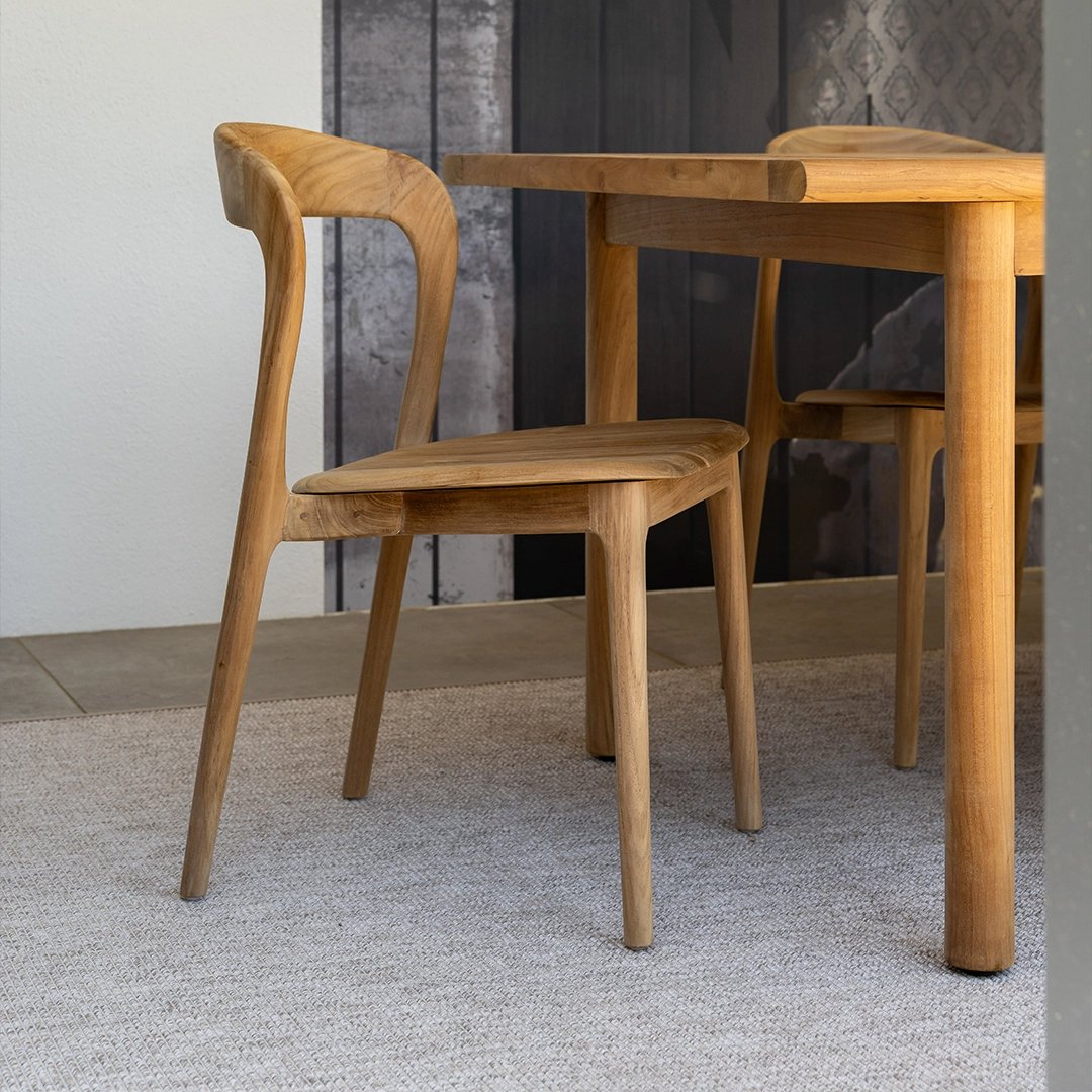 slanke tuinstoel teak