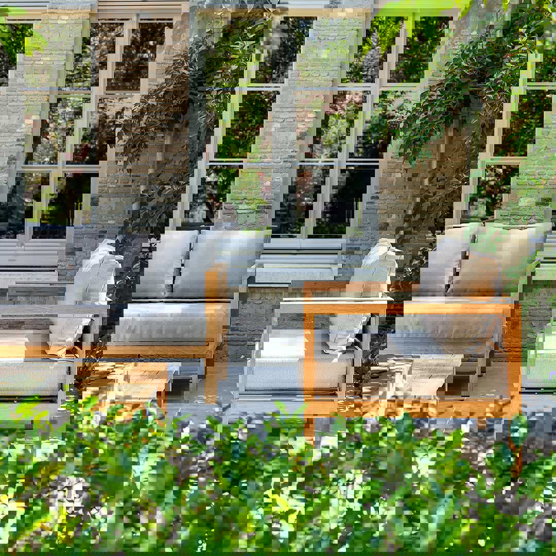 stoel loungeset hout