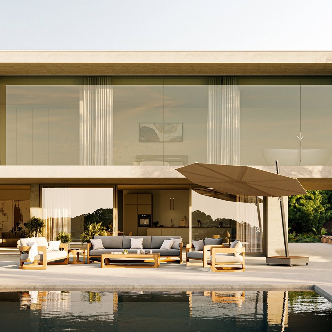 luxe parasol rond 350 cm