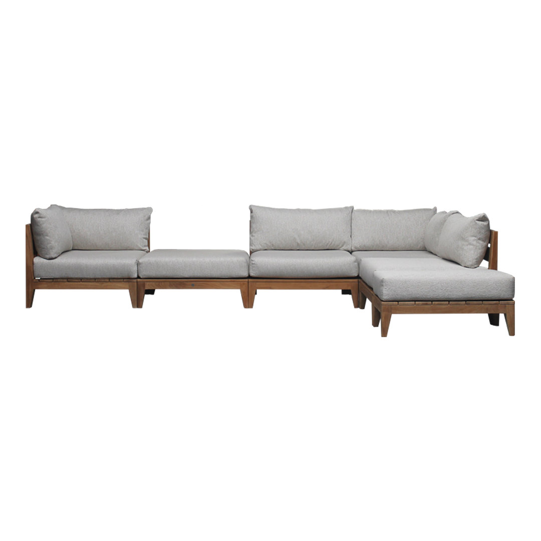 Modulaire hoekbank hout TIJN