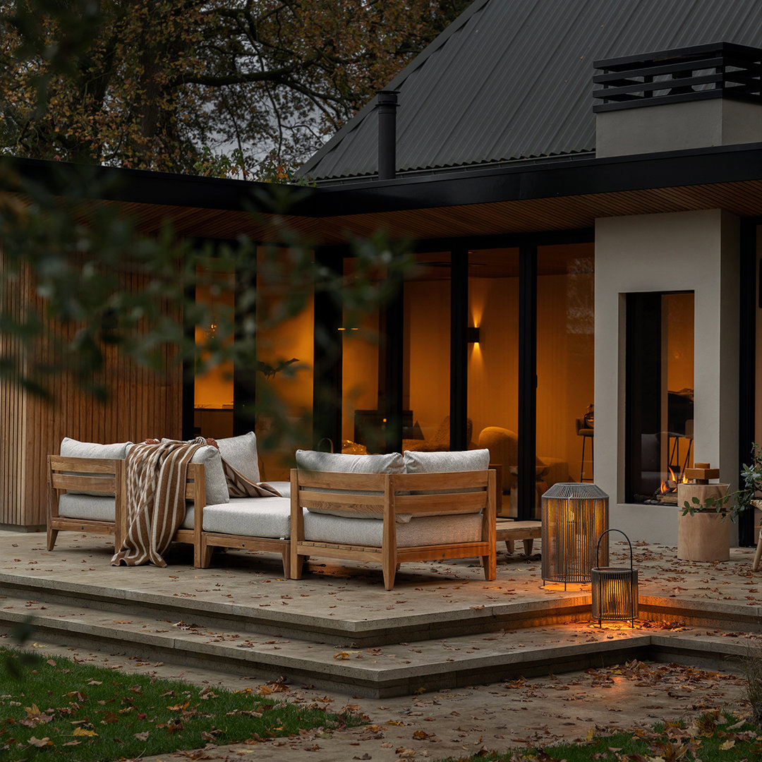 modulaire hoekbank teakhout