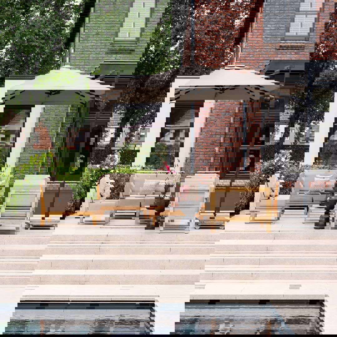 Teakhouten-bijzettafel