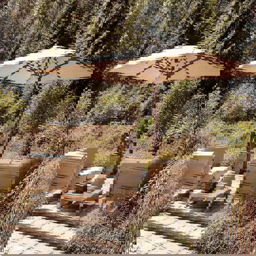 tuinset met salontafel buiten hout