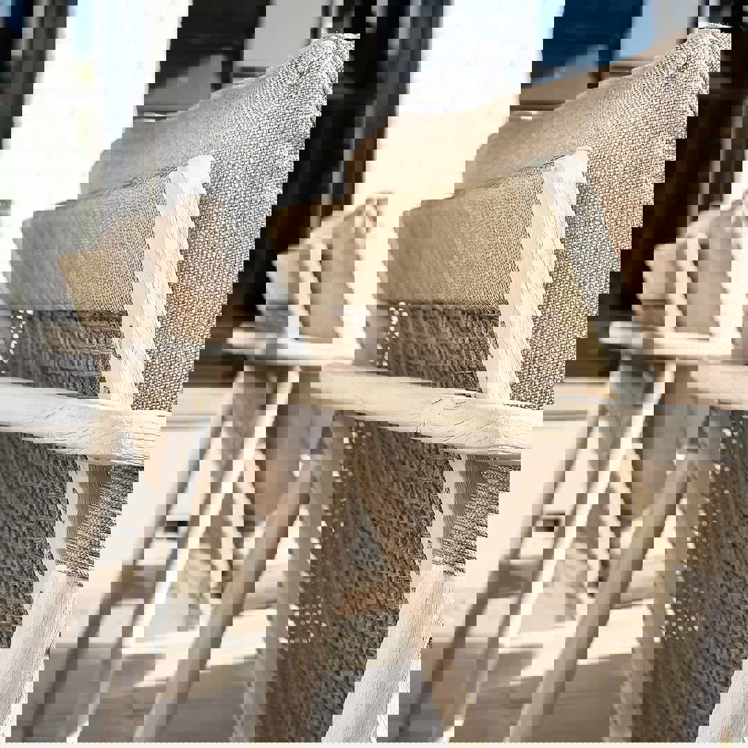 houten tuinstoel grijs