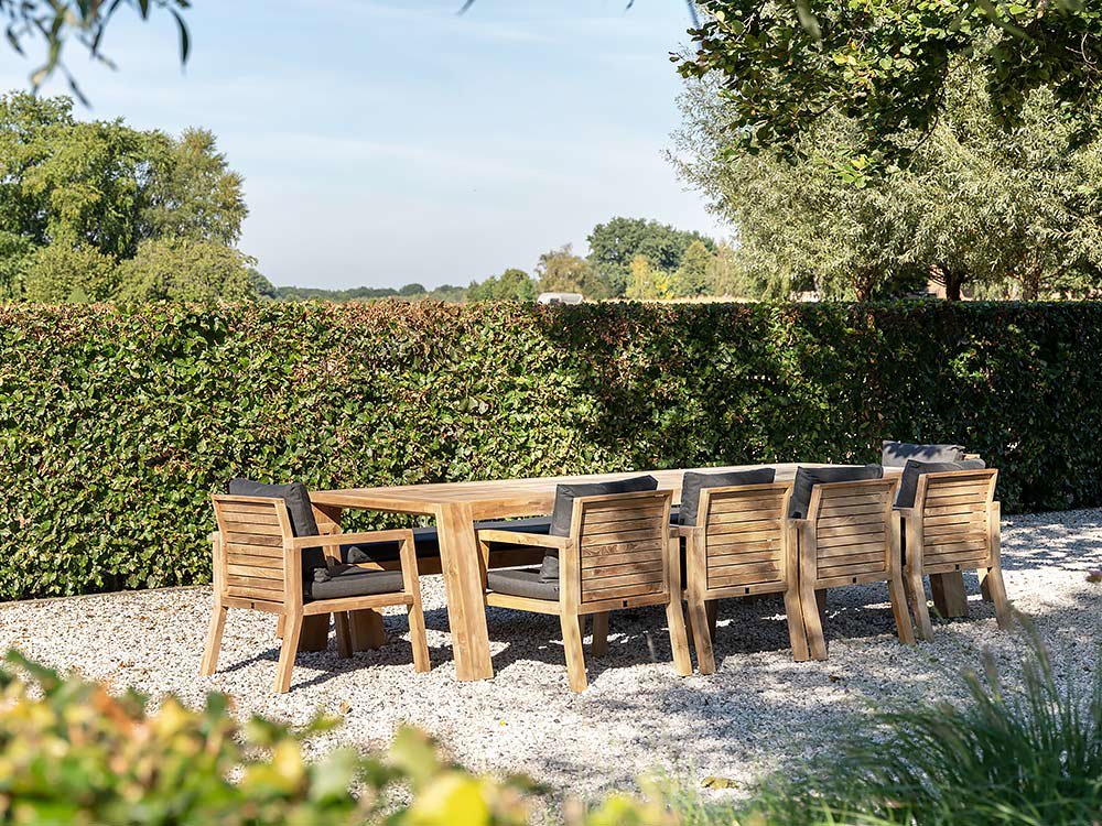 houten tuinset low dining