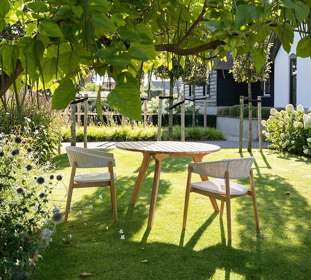 ronde tuintafel teak