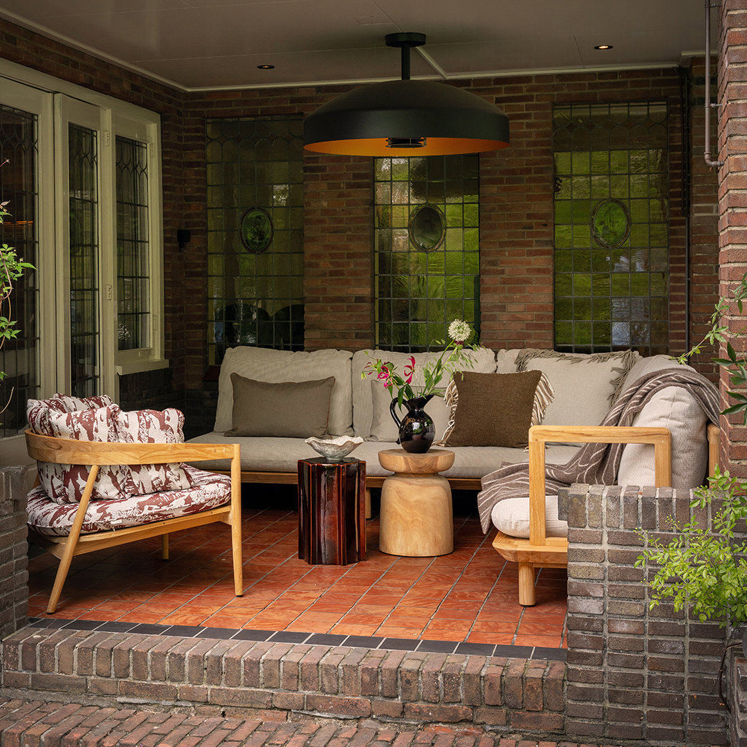 teakhouten loungestoel buiten
