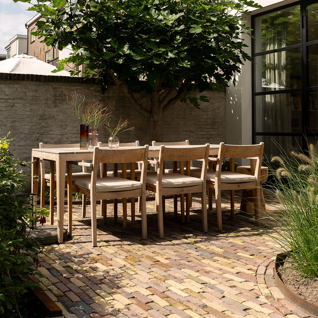teakhouten tuinstoel met armleuning