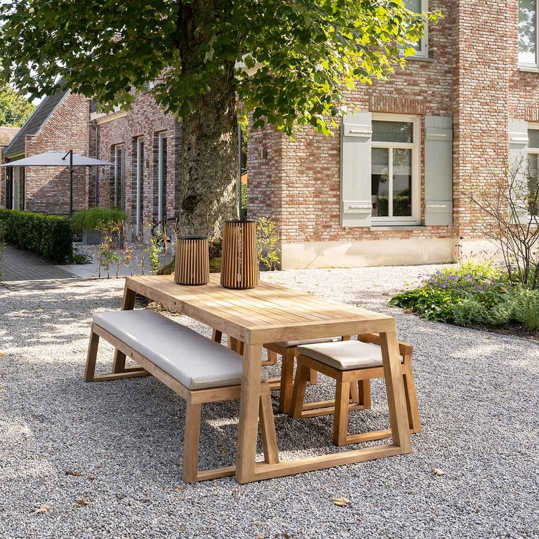 Outdoor table with bench and chairs SIL Sleek timeless design