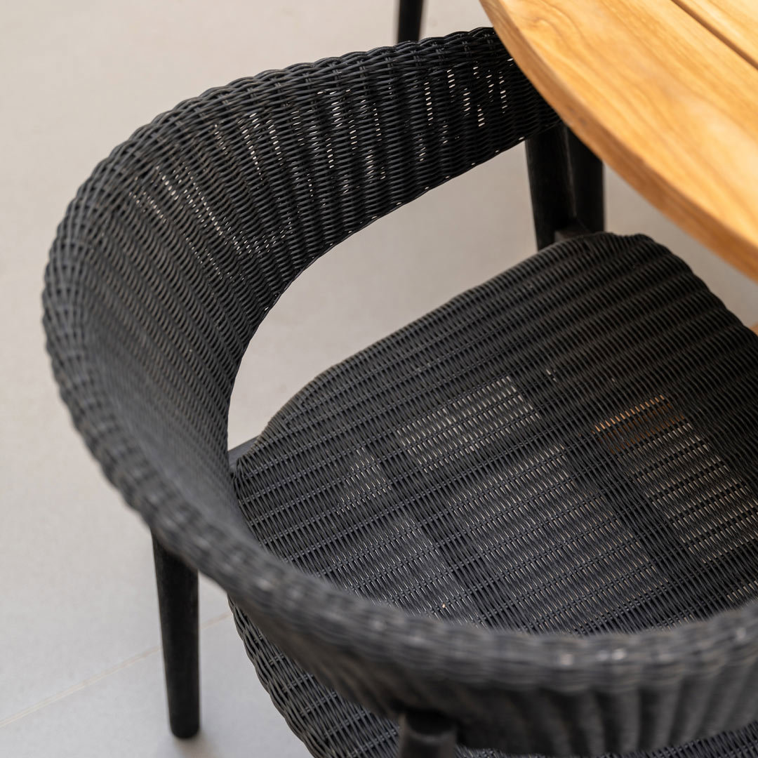 wicker tuinstoel zwart