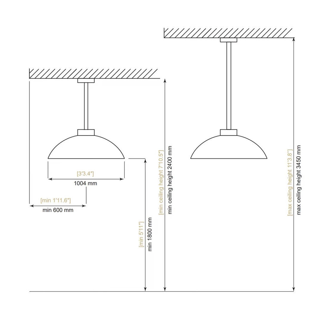 afmetingen Heatsail DOME pendant