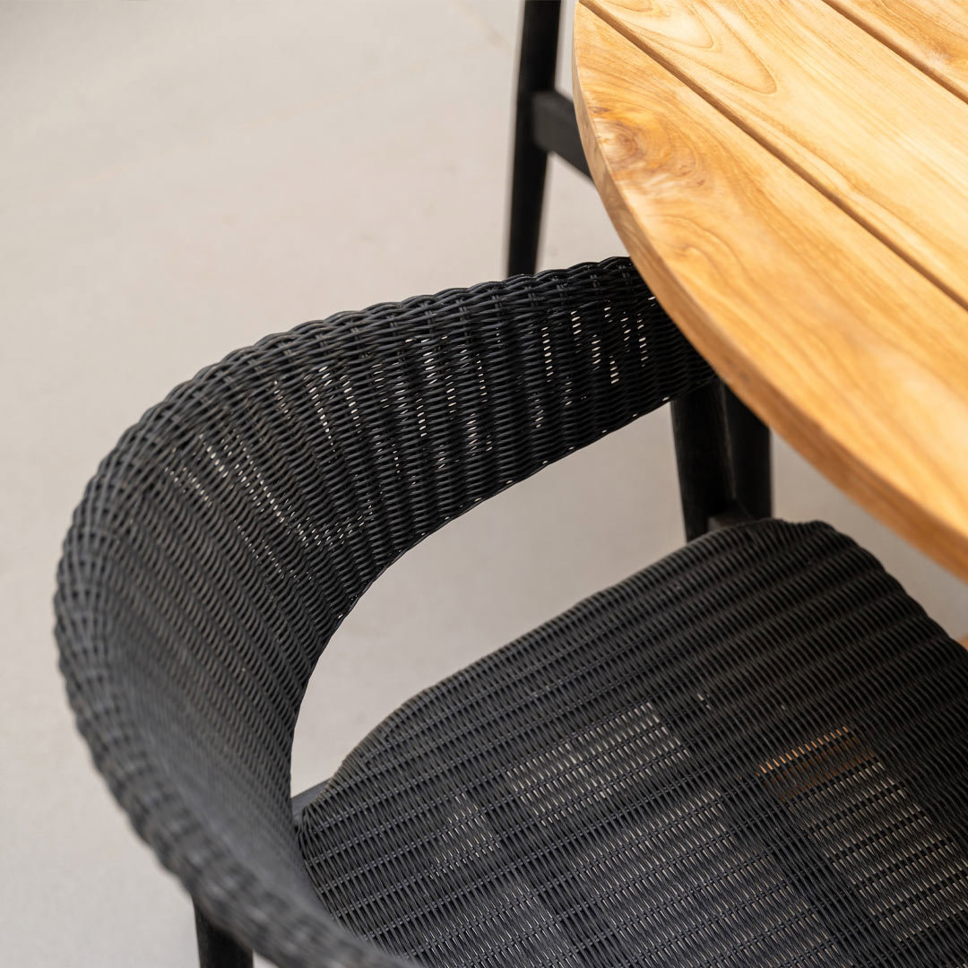 teakhouten tuintafel met stoelen