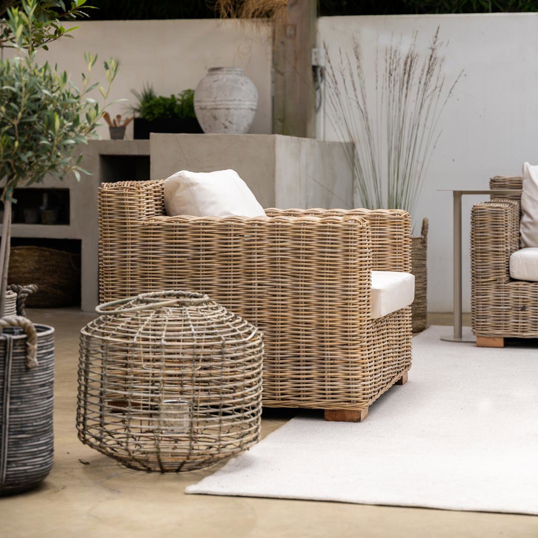 riet loungeset tuin