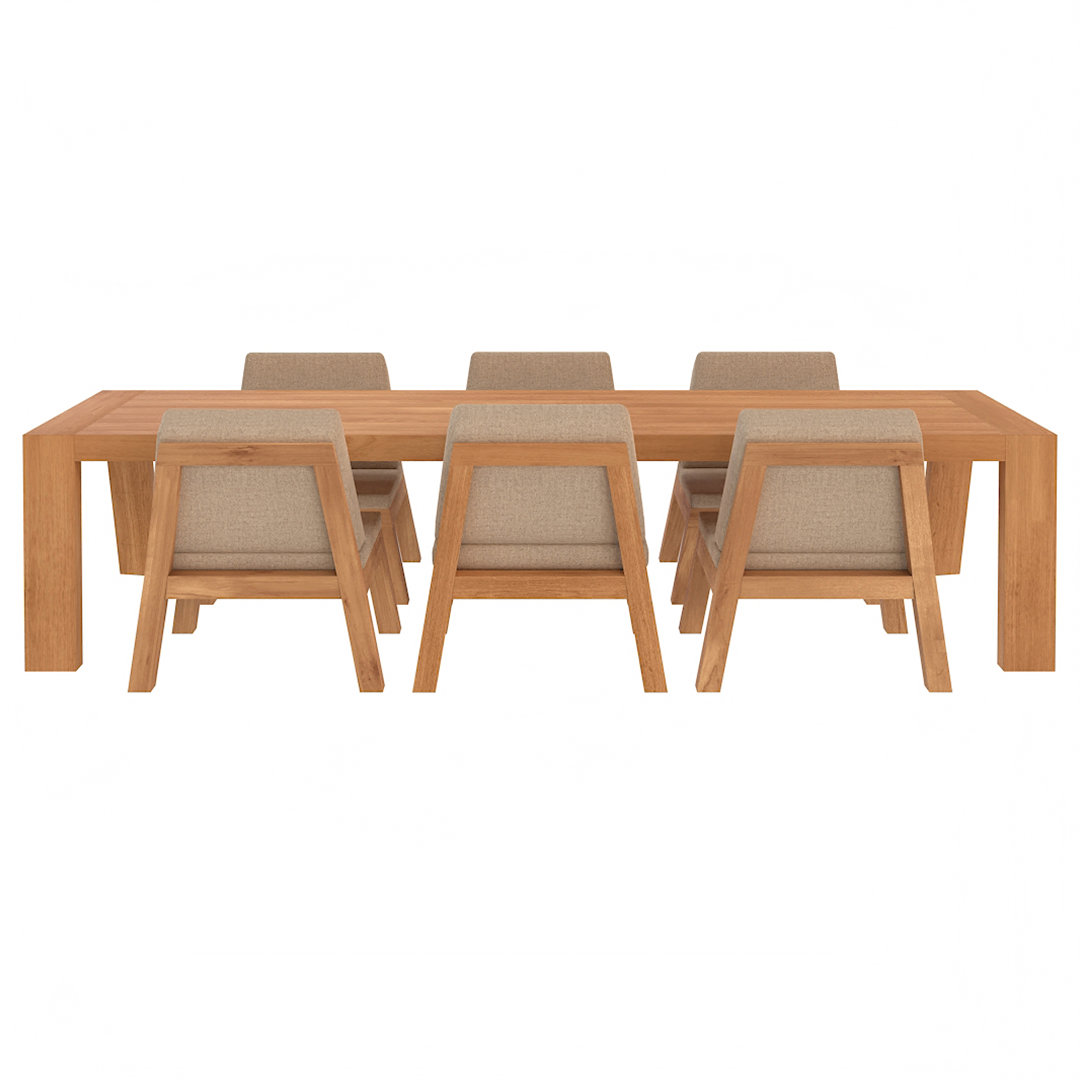 Teakhouten tuintafel met 6 stoelen TEUN