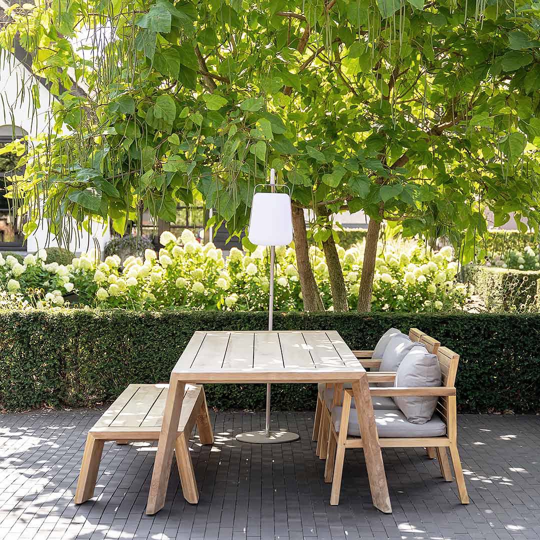 tuinset met tuinbank teak 200 cm