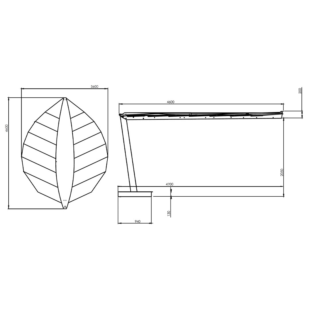 afmetingen heatsail leaf